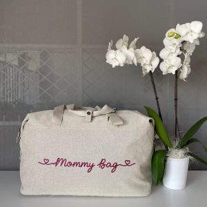 Borsone modello “Mommy” in polycotton grande e leggero stampa GLITTER