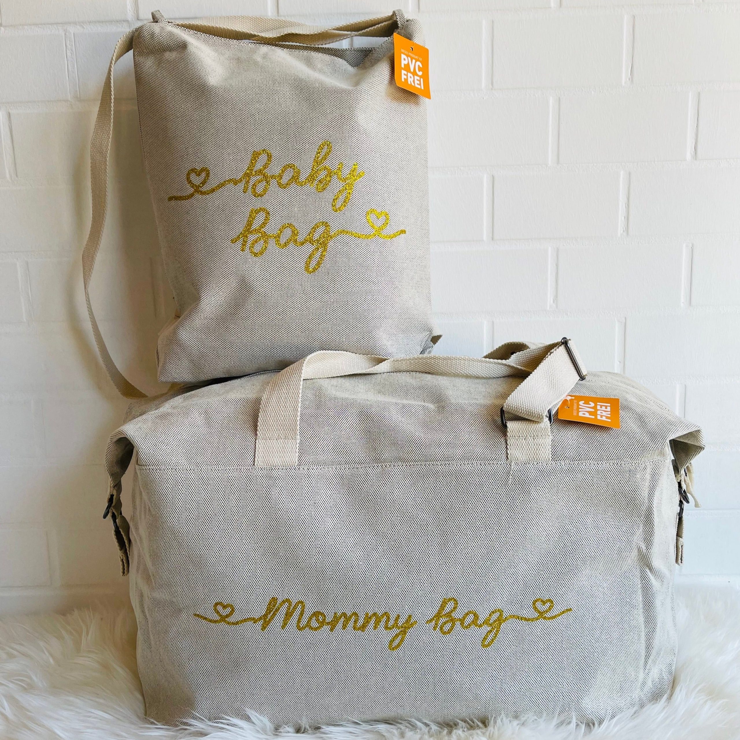 Borsone Mommy e Borsa Zaino in Polycotton beige - immagine 4