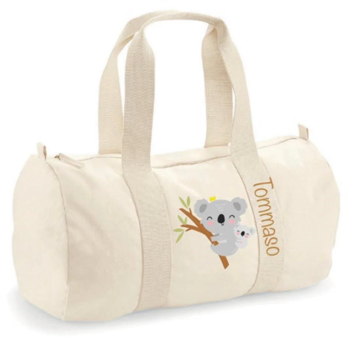 Borsone bambini cotone organico Canvas personalizzato con nome Koala Albero - immagine 5