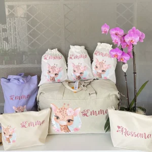 Borsone Mommy 2 beauty e 3 sacchi nascita Giraffa