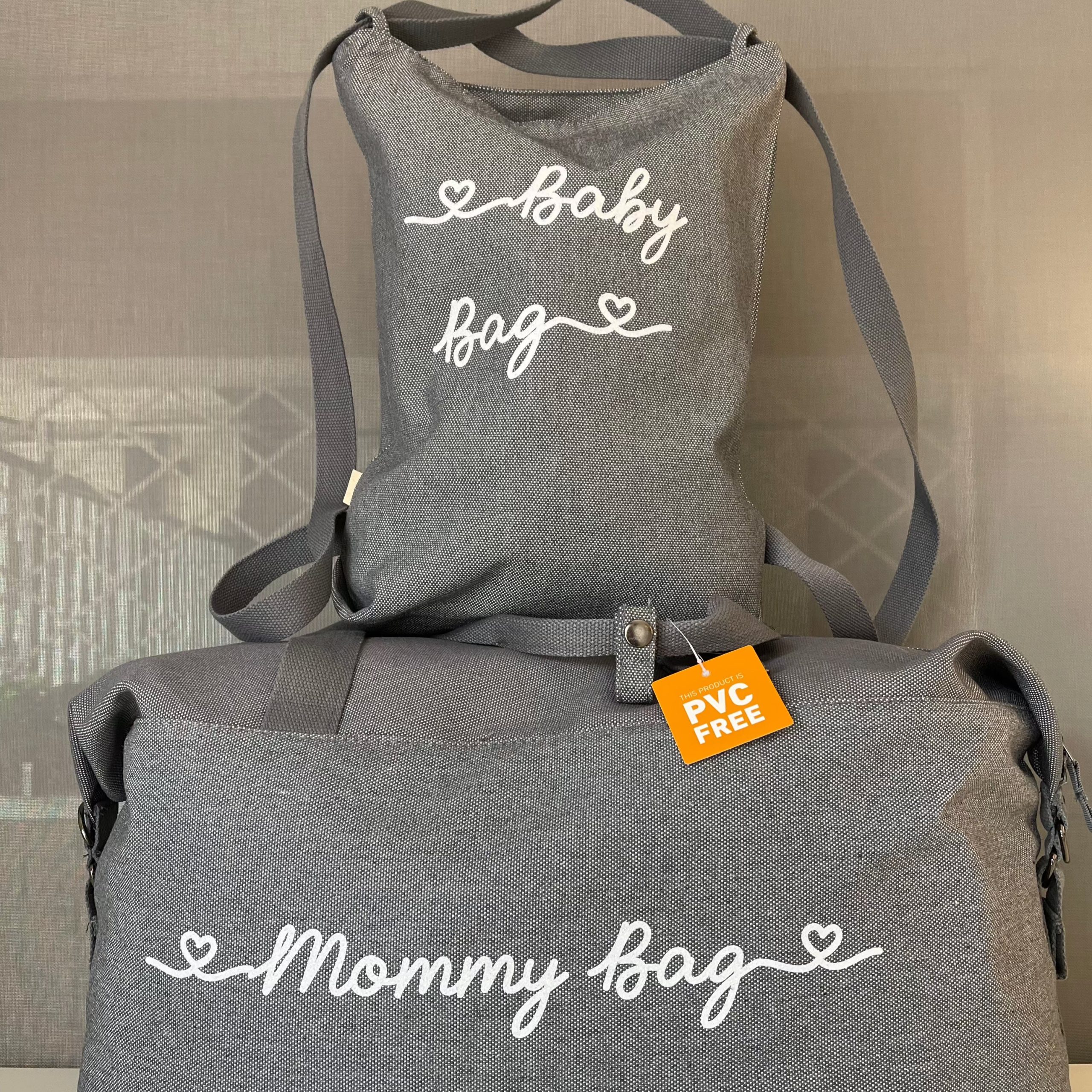 Borsone Mommy e Borsa Zaino in Polycotton Grey - immagine 3
