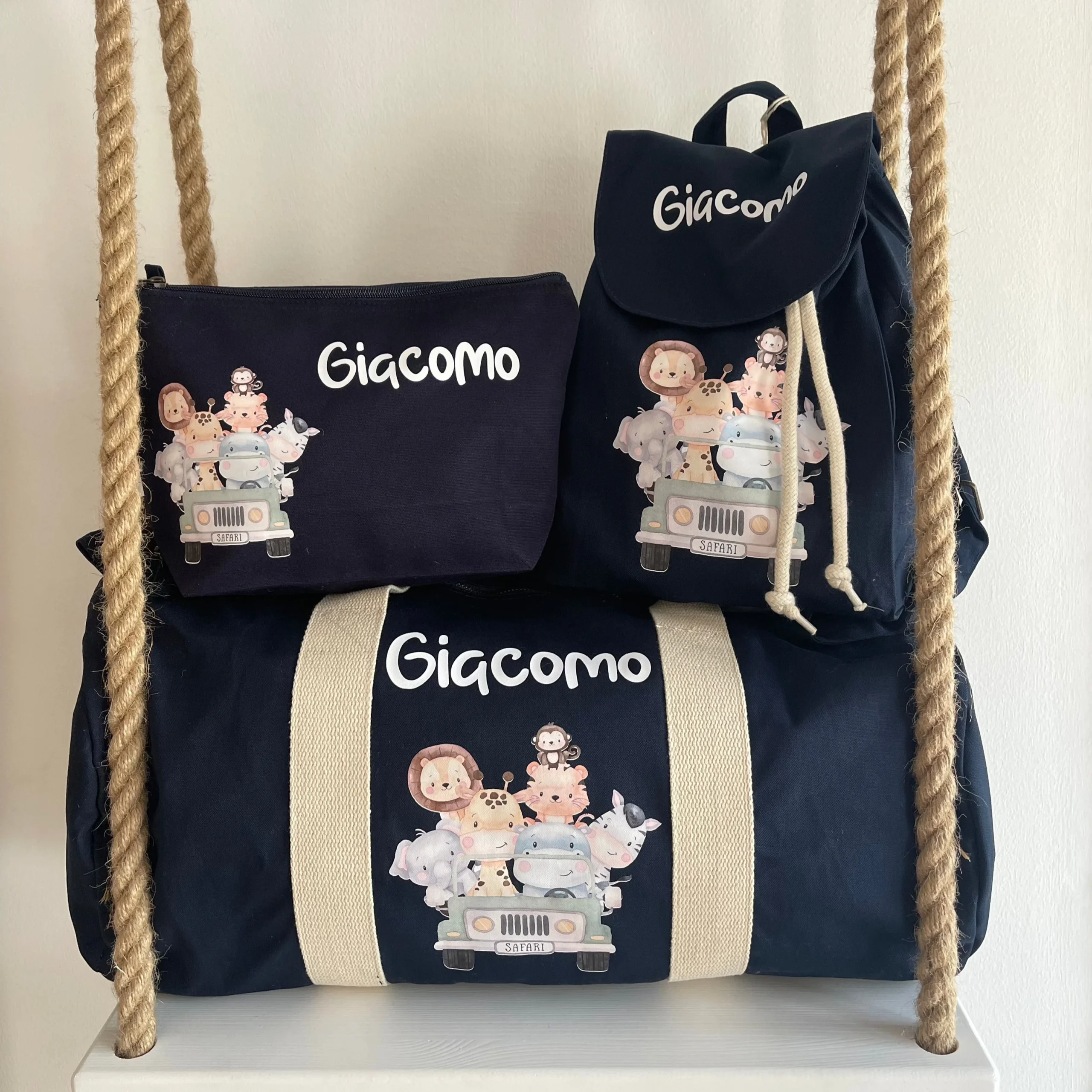 Borsone, zaino e pochette in cotone Safari personalizzabile - immagine 5