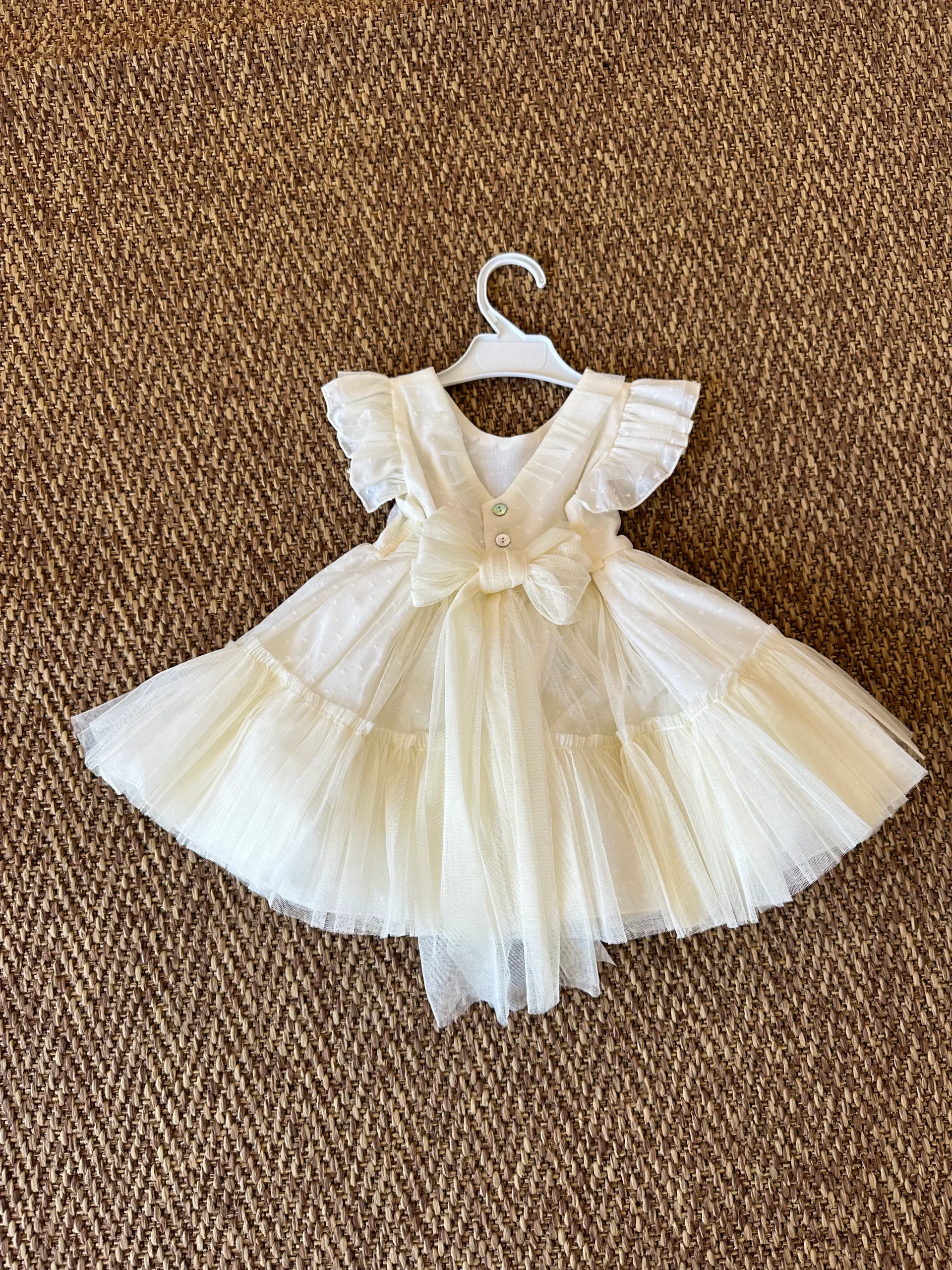 Abitino da cerimonia Bianco e Fiori Rosa da 2 a 6 anni - immagine 3