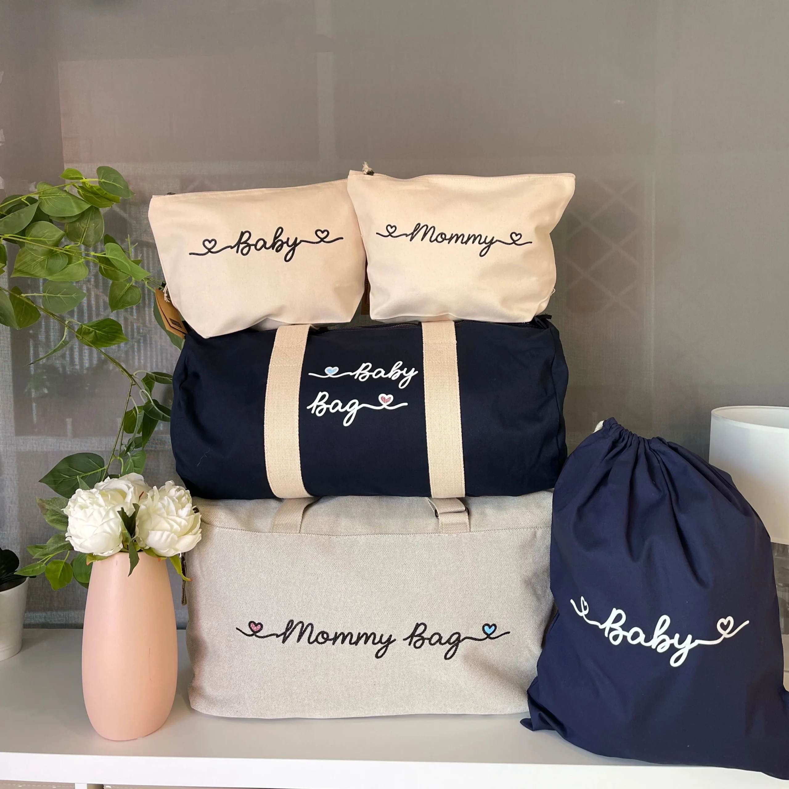 Borsone Mamma, 1 borsone Baby Blu e 2 Pochette - immagine 3