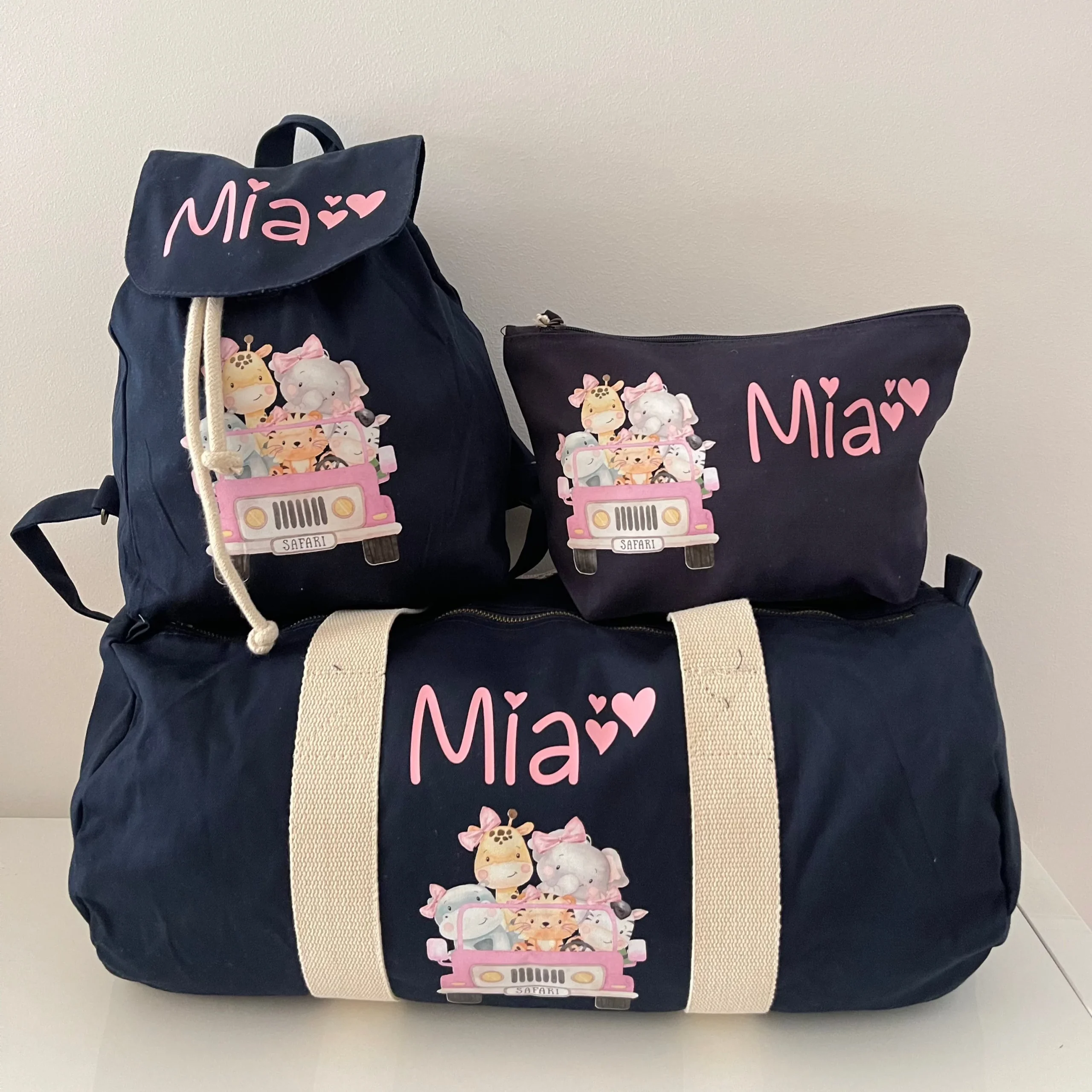 Borsone, zaino e pochette in cotone Safari personalizzabile - immagine 4