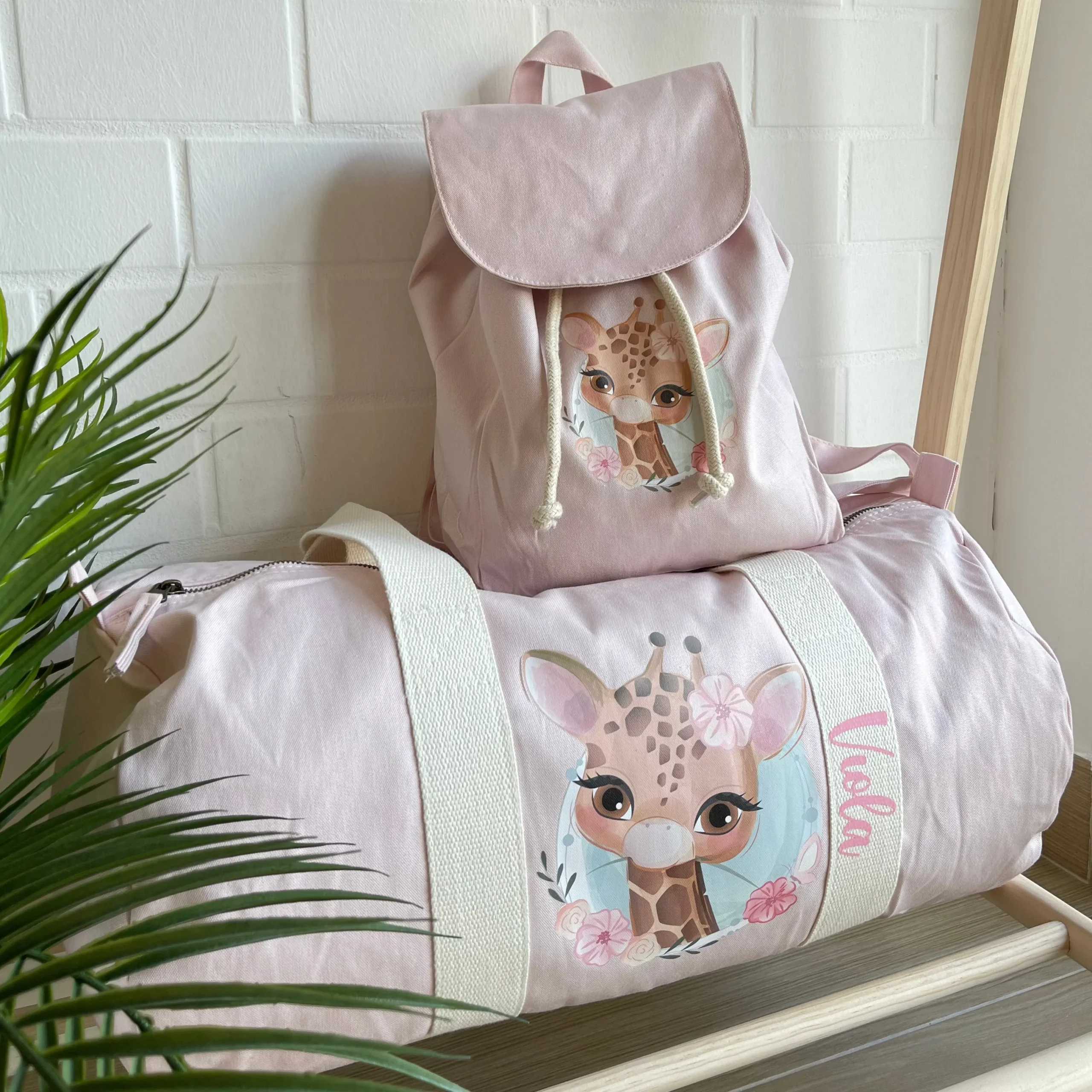 Borsone e zaino in cotone Rosa personalizzabile - immagine 6