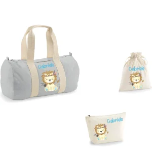 Borsone, pochette e sacchetto in cotone personalizzabile Leoncino Indiano