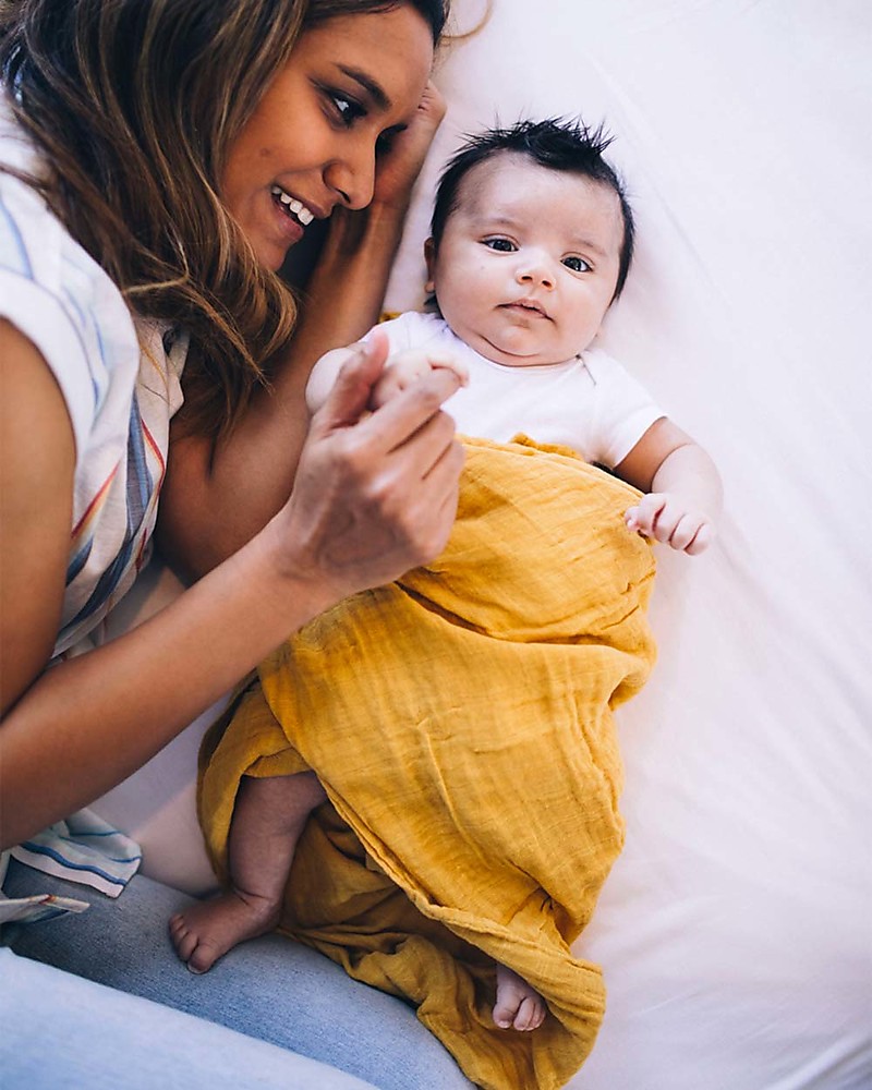 Little Unicorn Mussola 100% cotone Mostarda - immagine 5