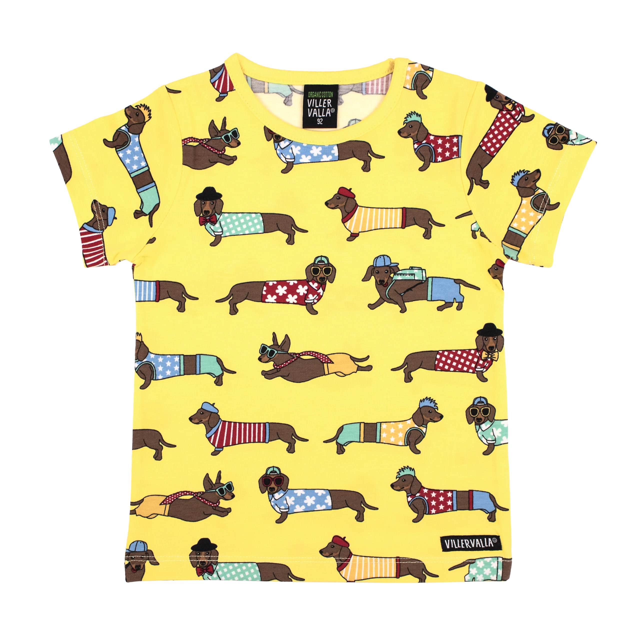 Maglietta a manica corta in cotone organico – Dachsund Giallo – Villervalla - immagine 2