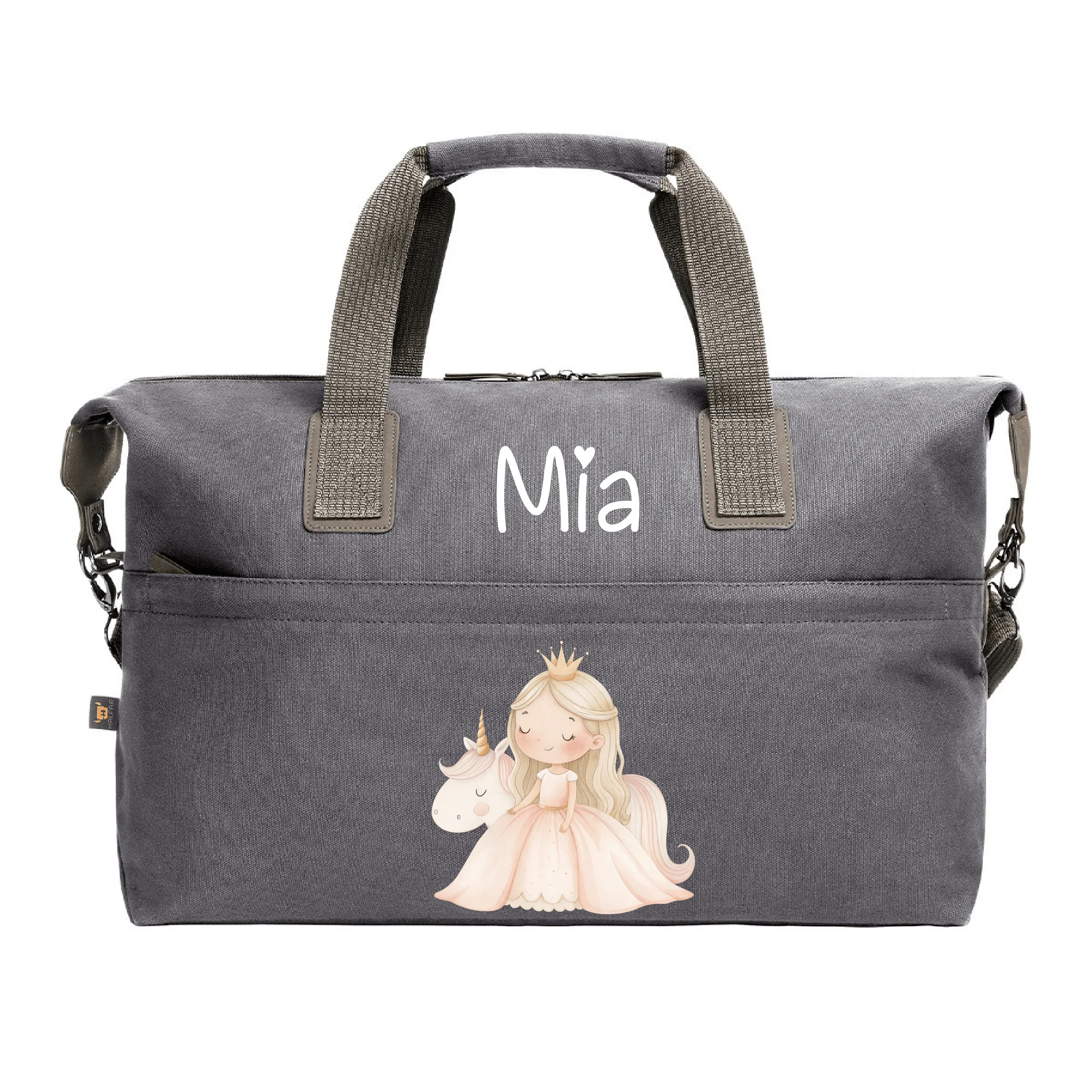 Borsone medio personalizzabile Principessa Unicorno