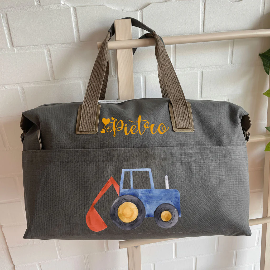 Borsone per bambini personalizzabile Ruspa/Trattore - immagine 3