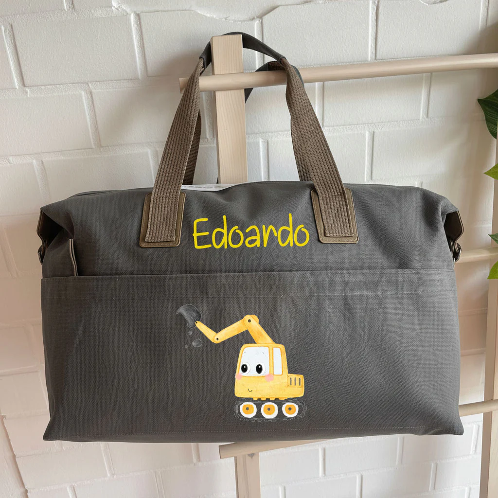 Borsone medio in cotone personalizzabile con Escavatore - immagine 3