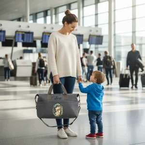 Borsone Medio in cotone personalizzabile Leoncino in Cornice