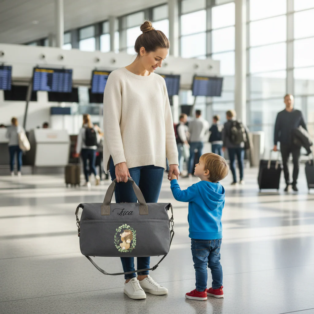 Borsone Medio in cotone personalizzabile Leoncino in Cornice