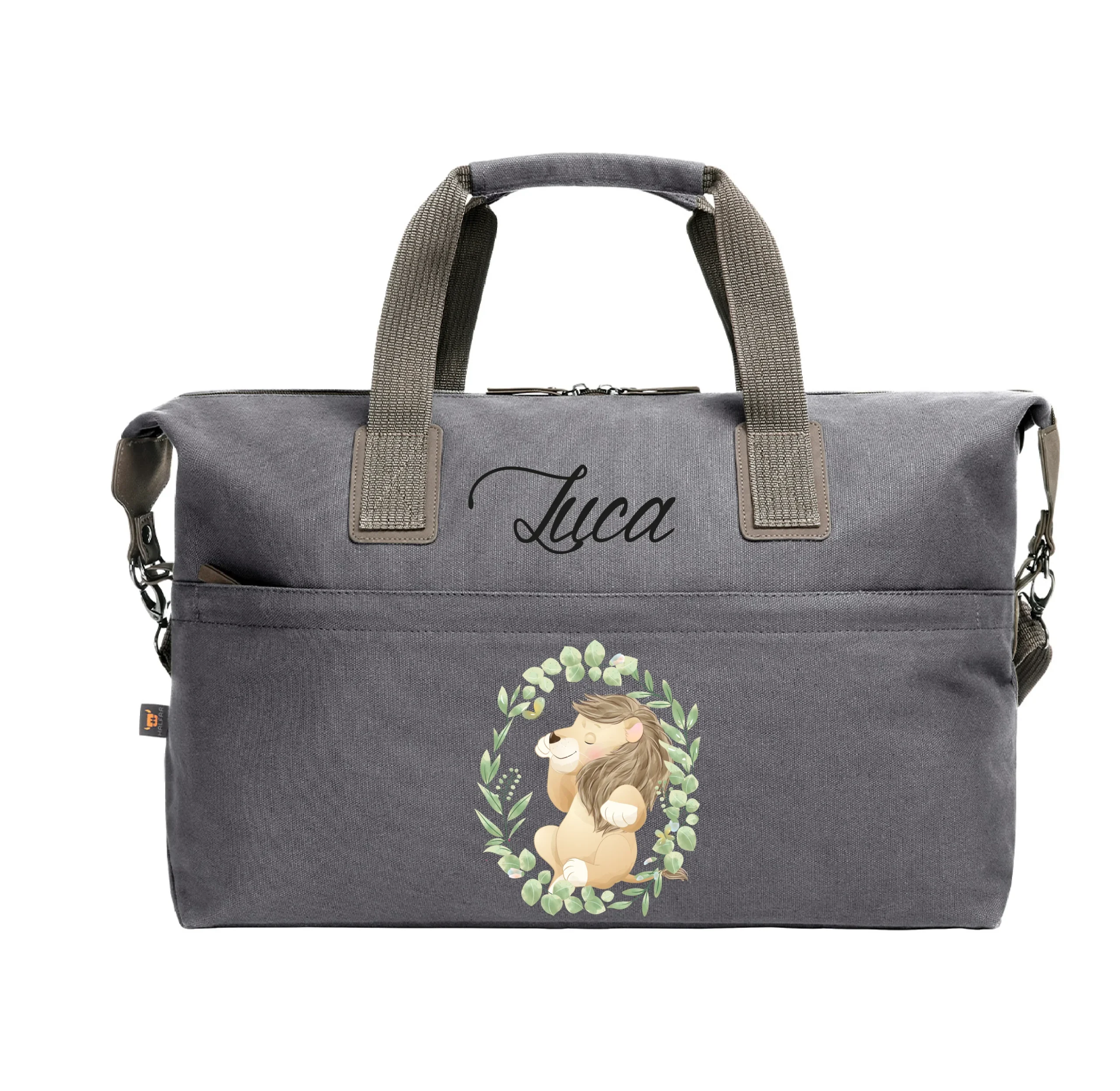 Borsone Medio in cotone personalizzabile Leoncino in Cornice - immagine 3