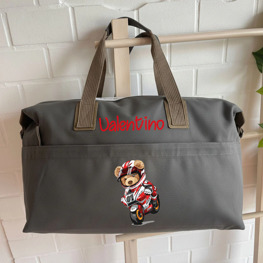 Borsone medio personalizzabile Orsetto in Moto - immagine 2