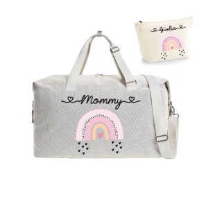 Borsone Parto Arcobaleno Rosa e Pochette abbinata