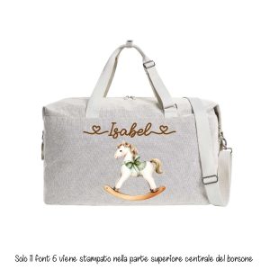 Borsone modello “Mommy” Cavallino a Dondolo Verde