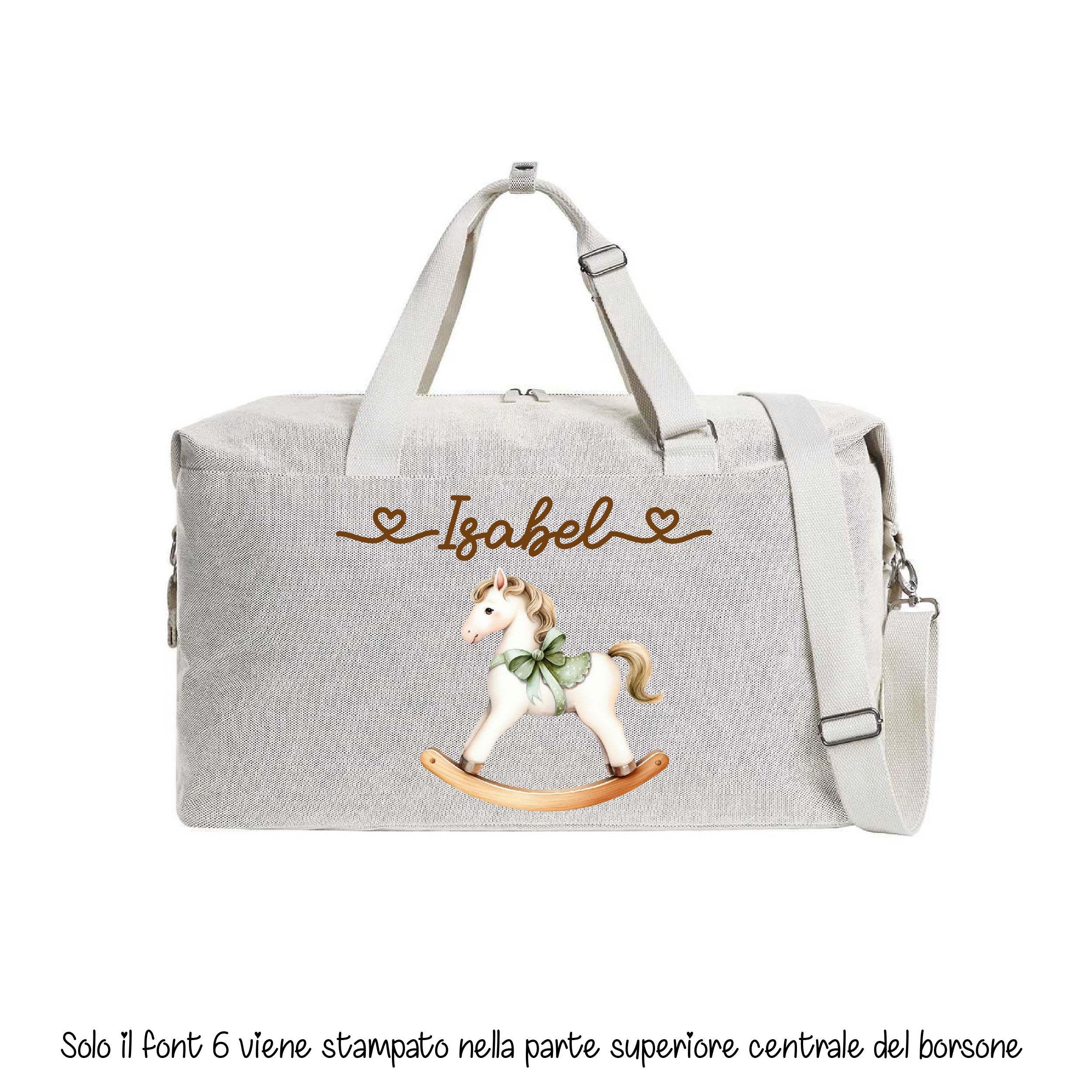 Borsone modello “Mommy” Cavallino a Dondolo Verde - immagine 2