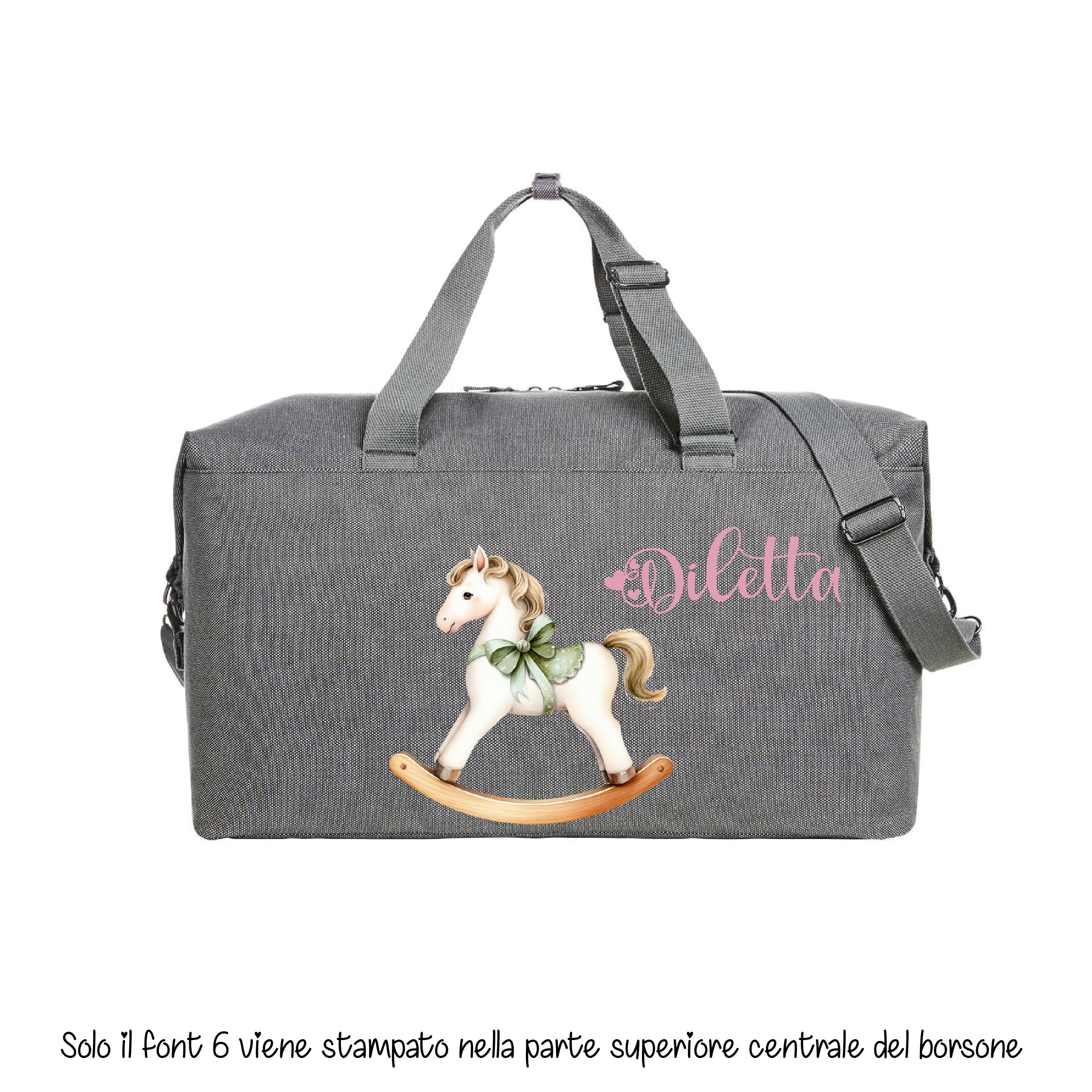 Borsone modello “Mommy” Cavallino a Dondolo Verde - immagine 3