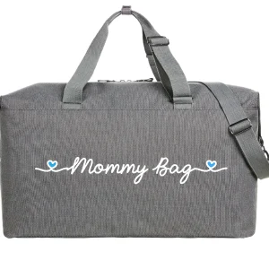 Borsone Mommy Bag Grey bianco/azzurro