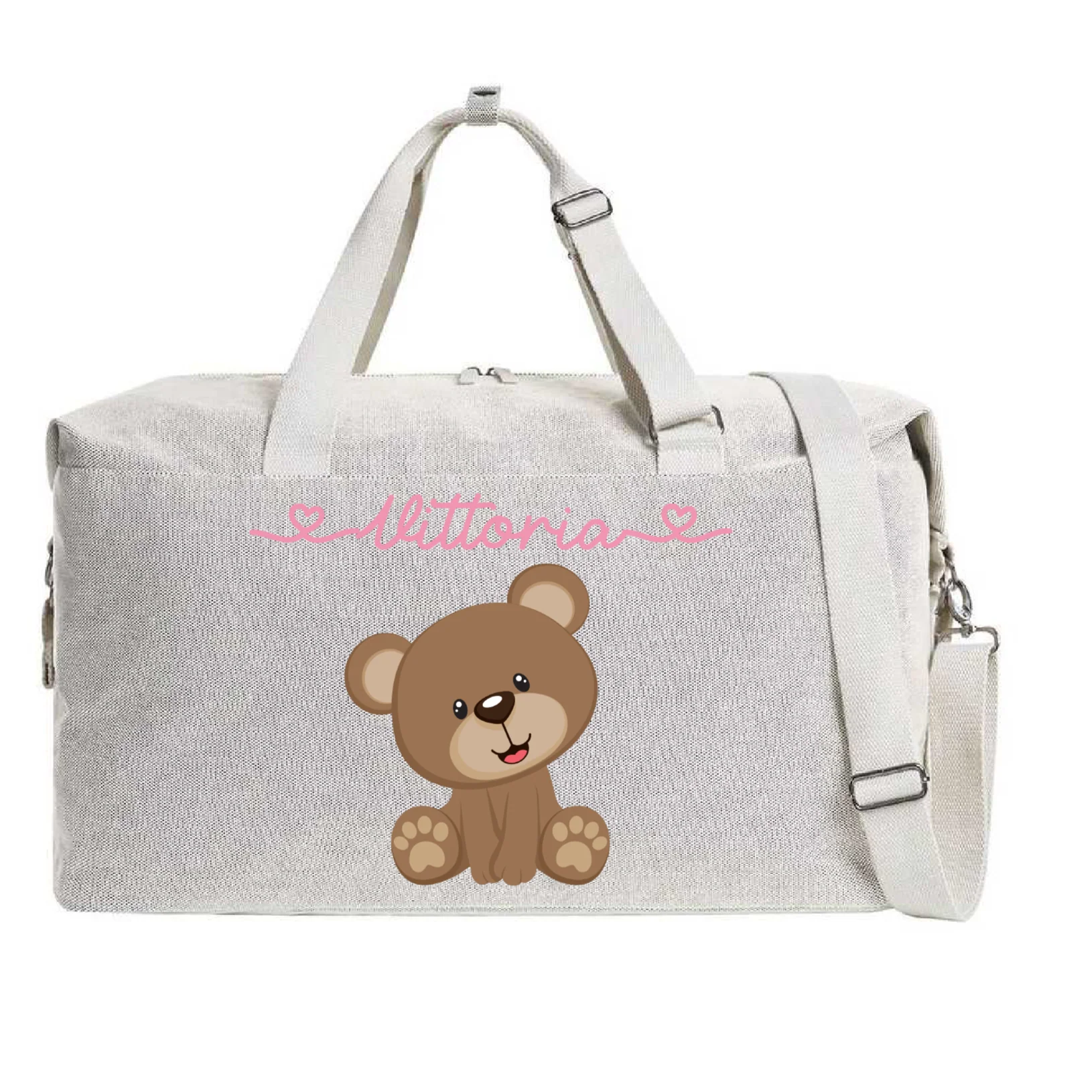 Borsone modello “Mommy” Beige Orsetto - immagine 2