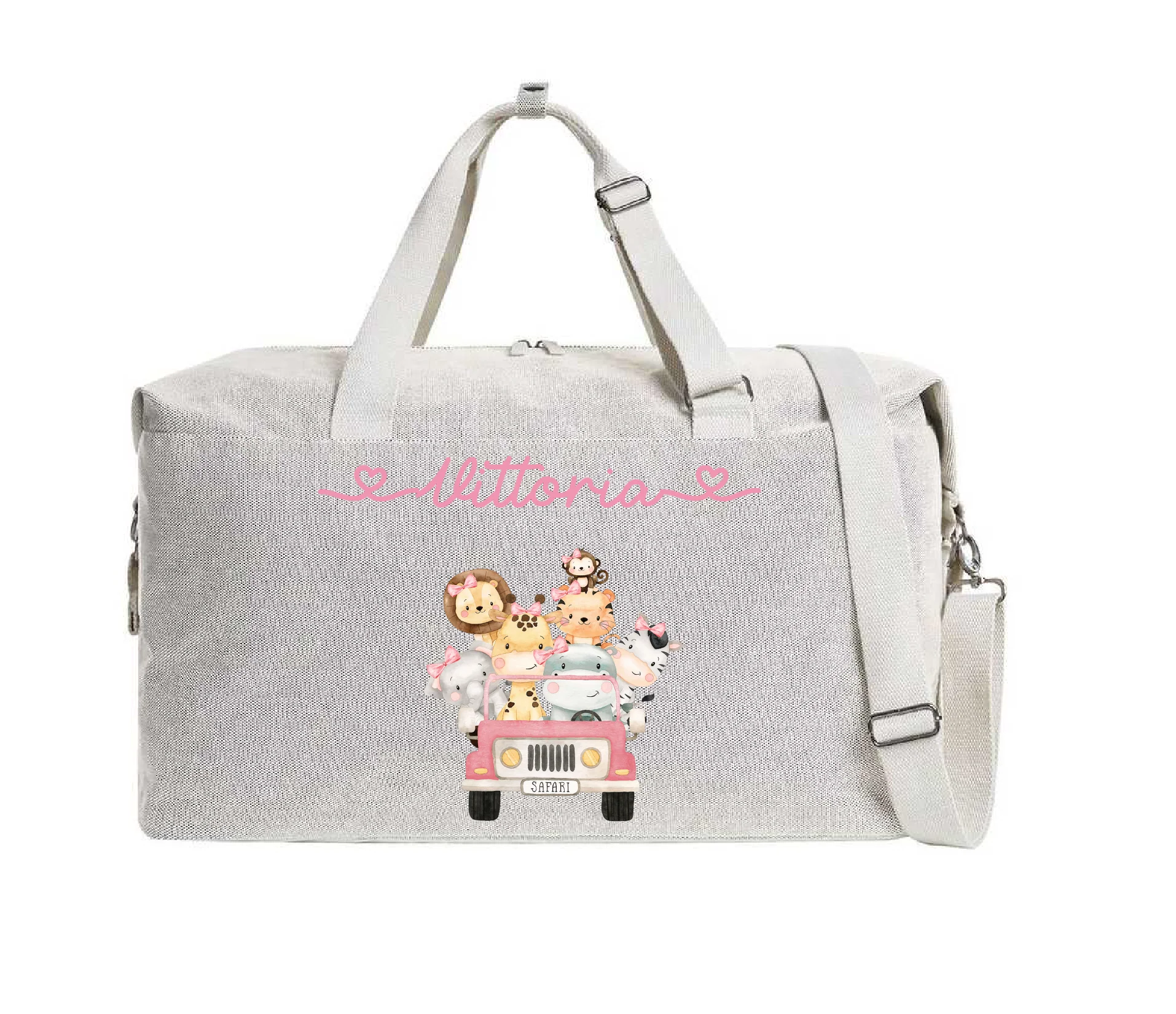 Borsone modello “Mommy” Beige Safari Rosa