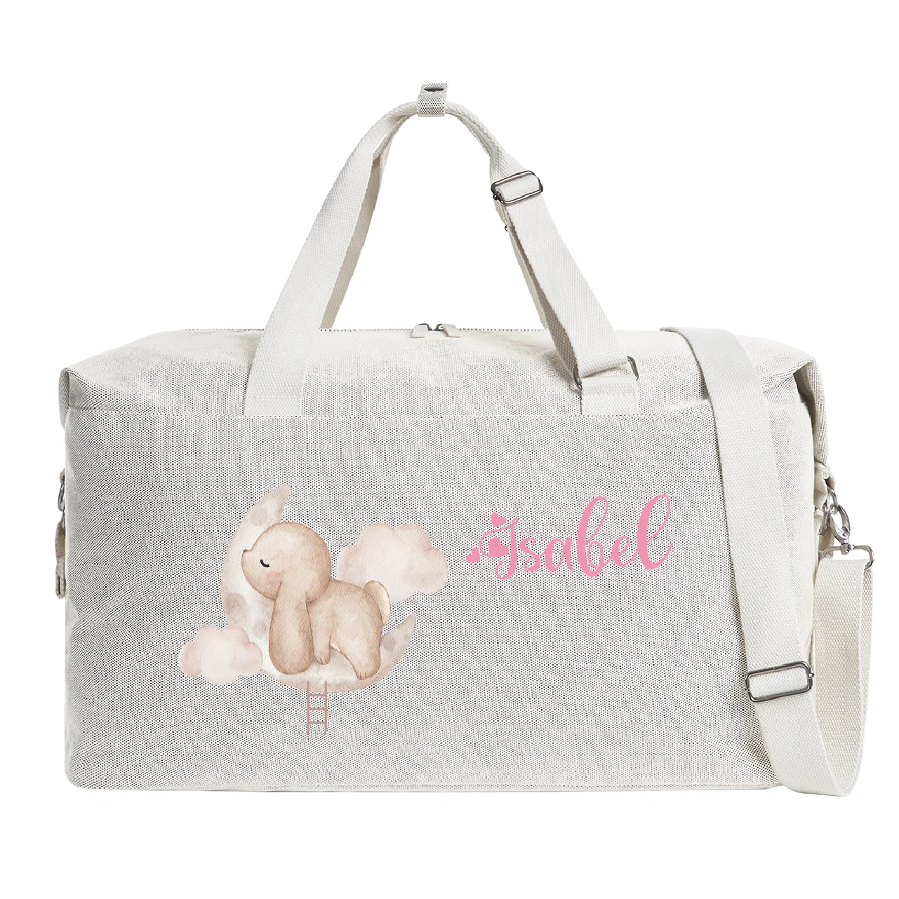 Borsone modello “Mommy” Beige Coniglietto su nuvola