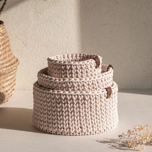 MŌ Cestino in cotone Nude