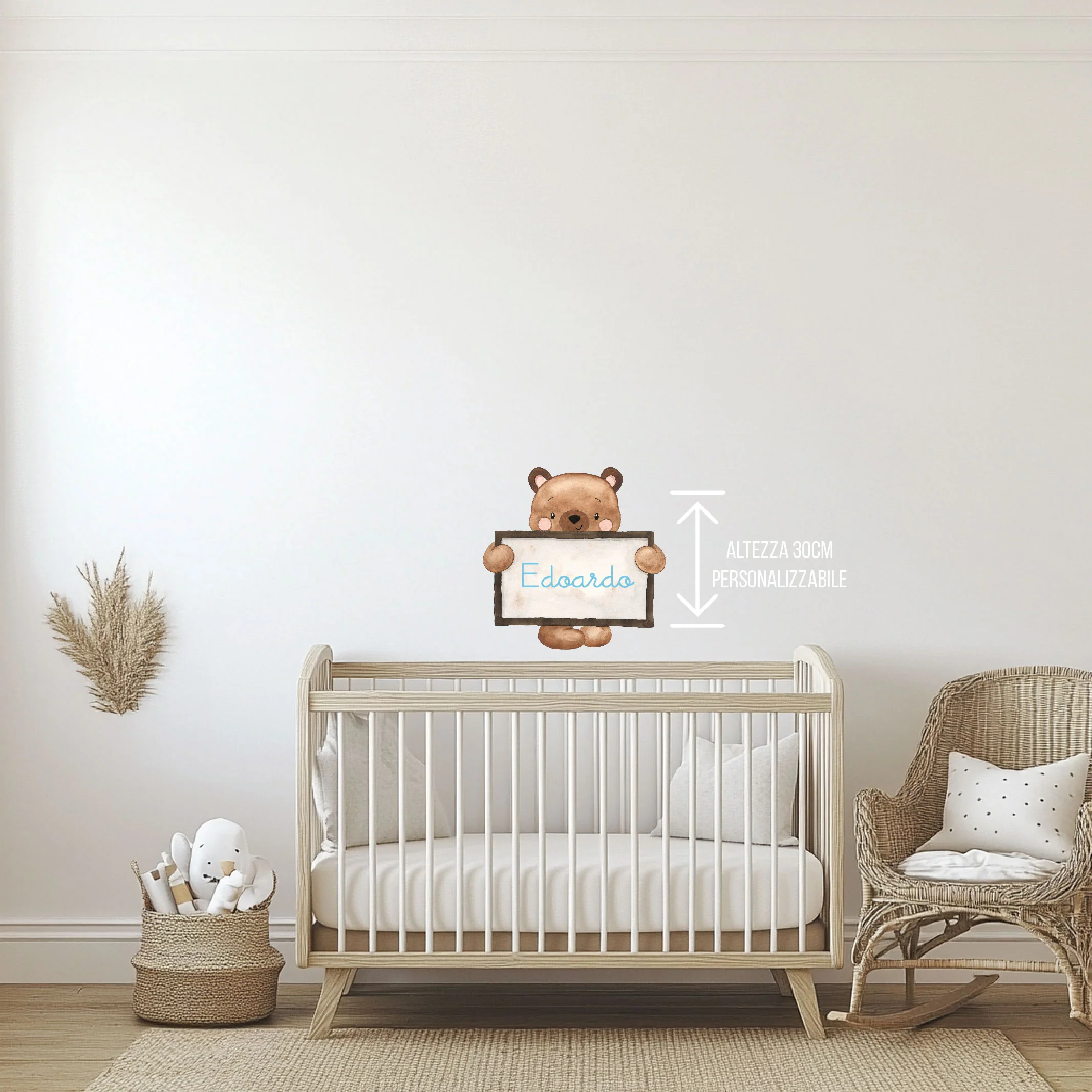 Adesivo Murale Per Bambini Orsetto Lavagna personalizzabile - immagine 6