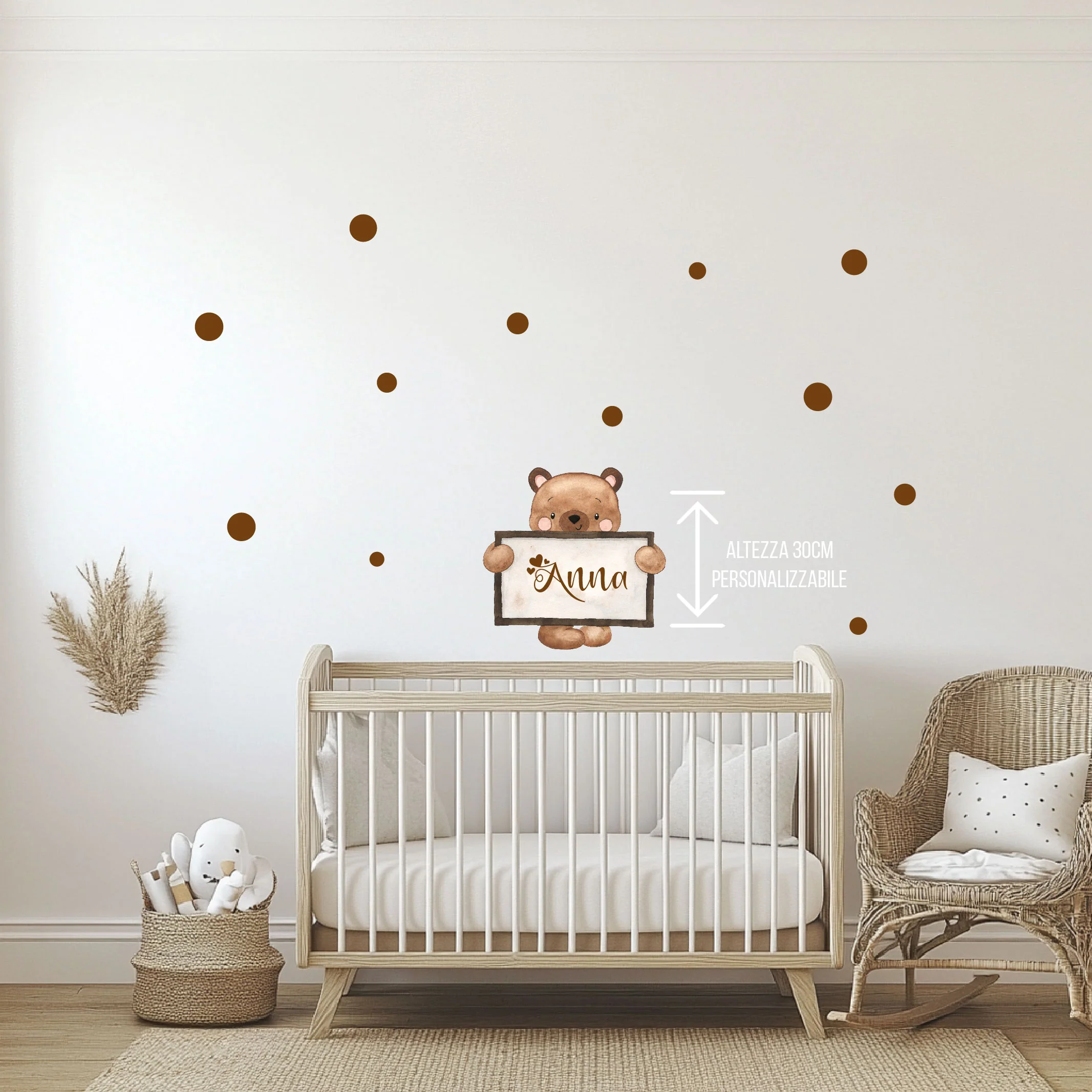 Adesivo Murale Per Bambini Orsetto Lavagna personalizzabile - immagine 3