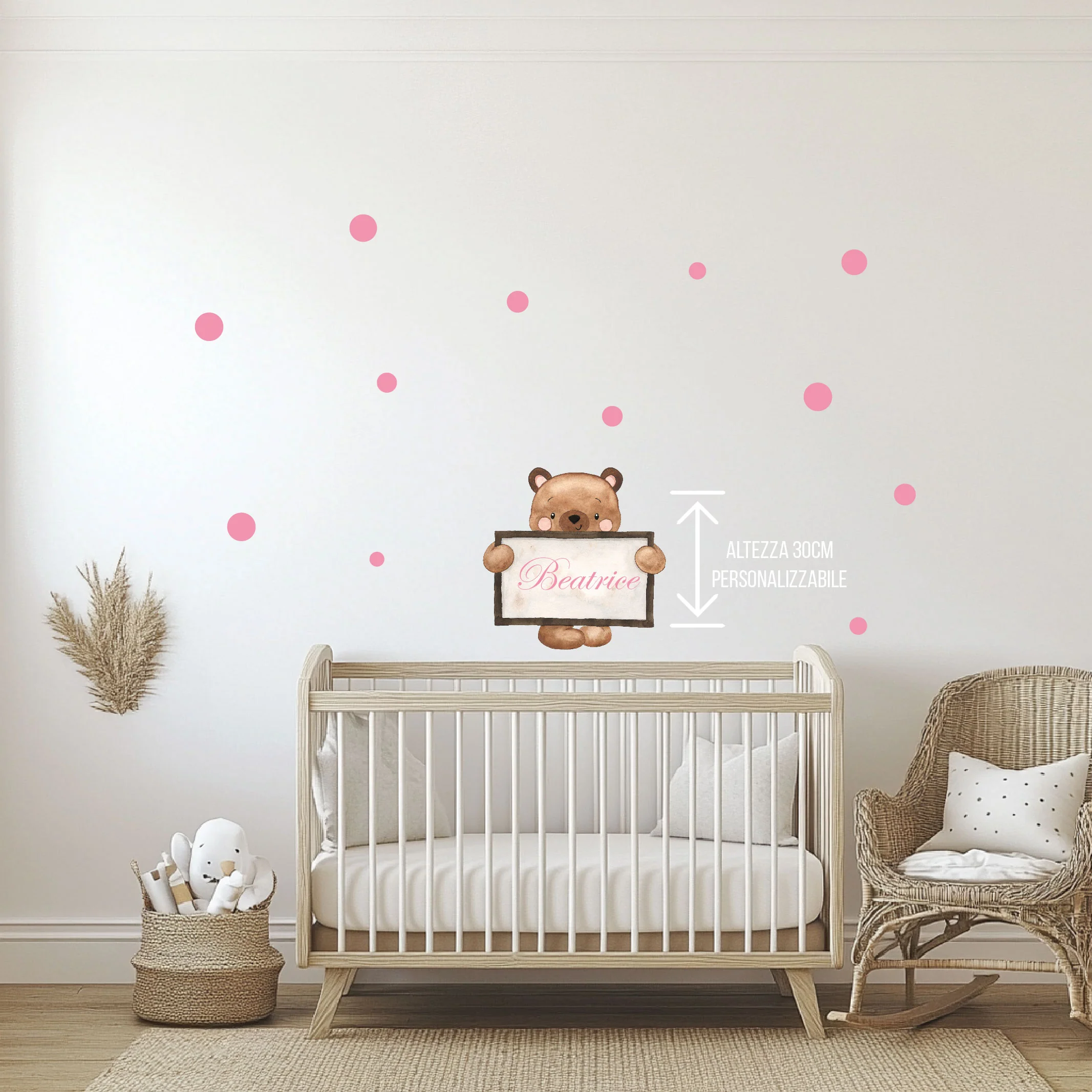 Adesivo Murale Per Bambini Orsetto Lavagna personalizzabile - immagine 8