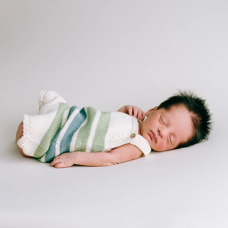 Salopette estiva in maglia a righe in cotone biologico - immagine 4