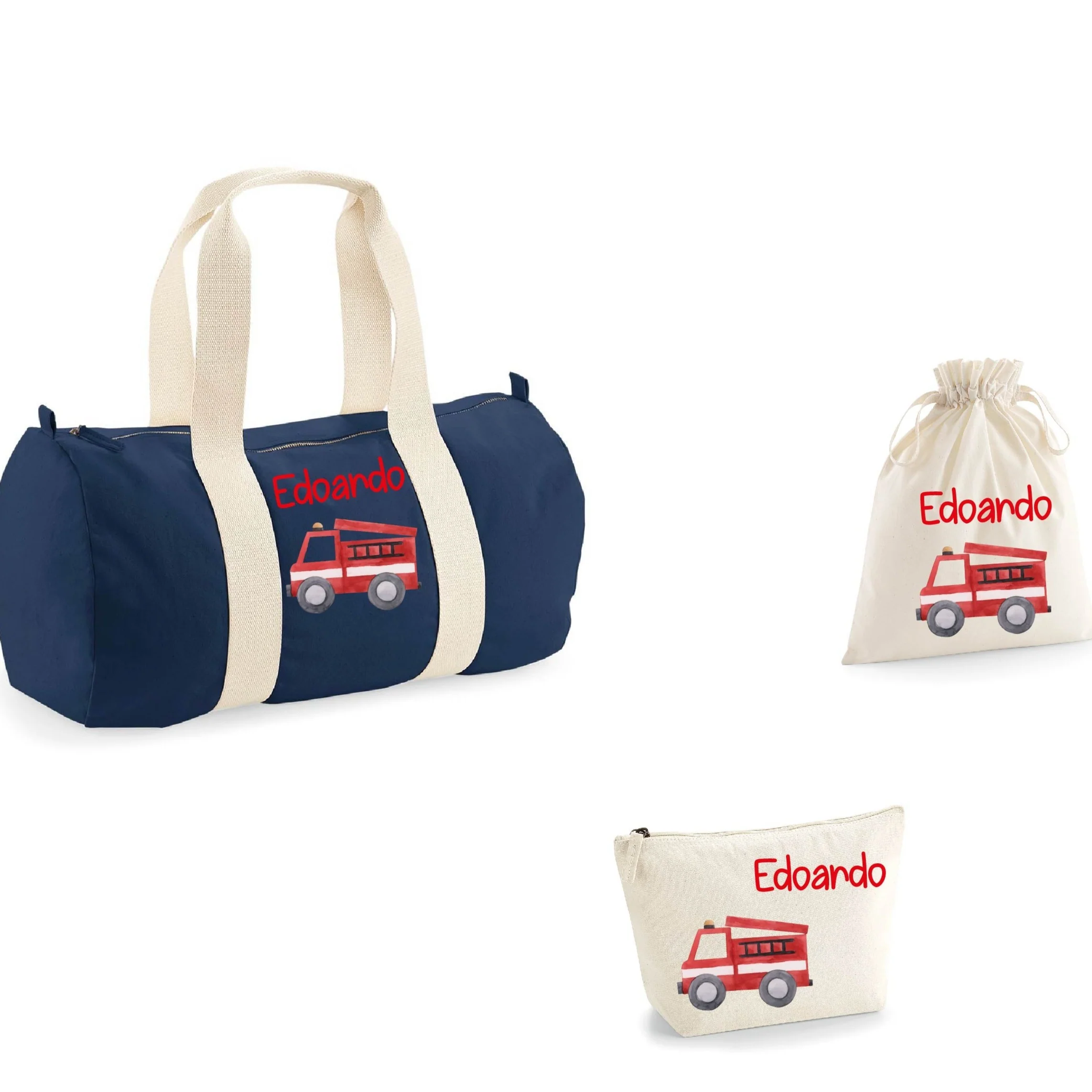 Borsone, pochette e sacchetto in cotone personalizzabile Pompieri - immagine 4