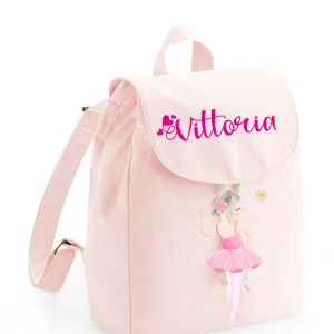 Mini Zaino asilo personalizzabile in cotone Ballerina