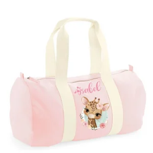 Borsone Baby in cotone canvas stampa Giraffa personalizzato con nome