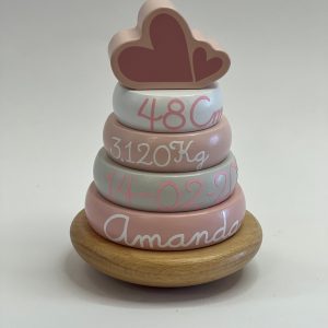 Gioco impilabile Piramide ad anelli ROSA personalizzabile