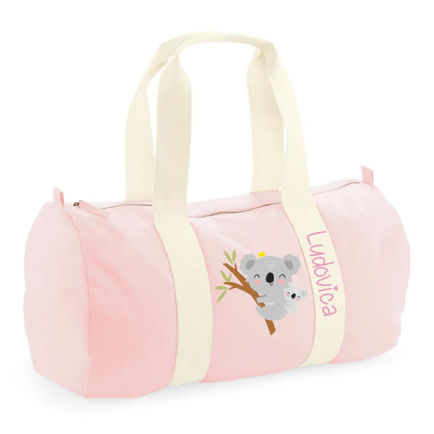 Borsone bambini cotone organico Canvas personalizzato con nome Koala Albero - immagine 3