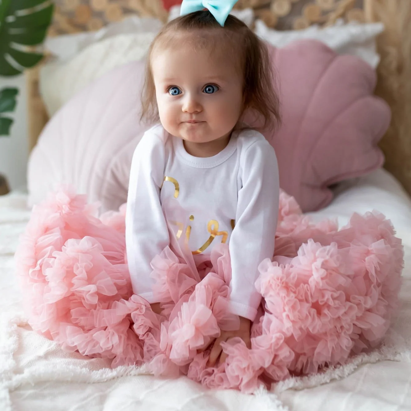 Gonna Ampia in Tulle Rosa Quarzo