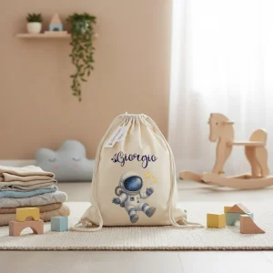 Zaino personalizzabile a sacca in cotone pesante Astronauta