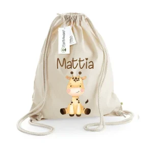 Zaino personalizzabile a sacca in cotone pesante Cucciolo di Giraffa