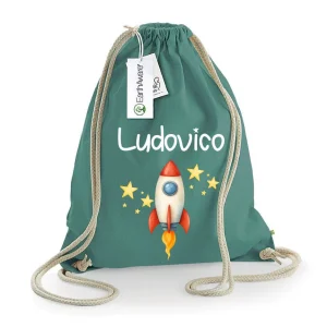 Zaino personalizzabile  a sacca in cotone pesante Razzo