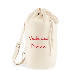 Sacca zaino monospalla in Cotone Canvas organico personalizzabile