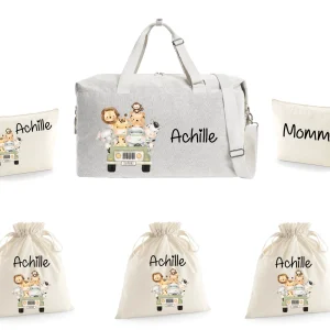 Borsone Mommy  2 beauty e 3 sacchi nascita Safari Verde