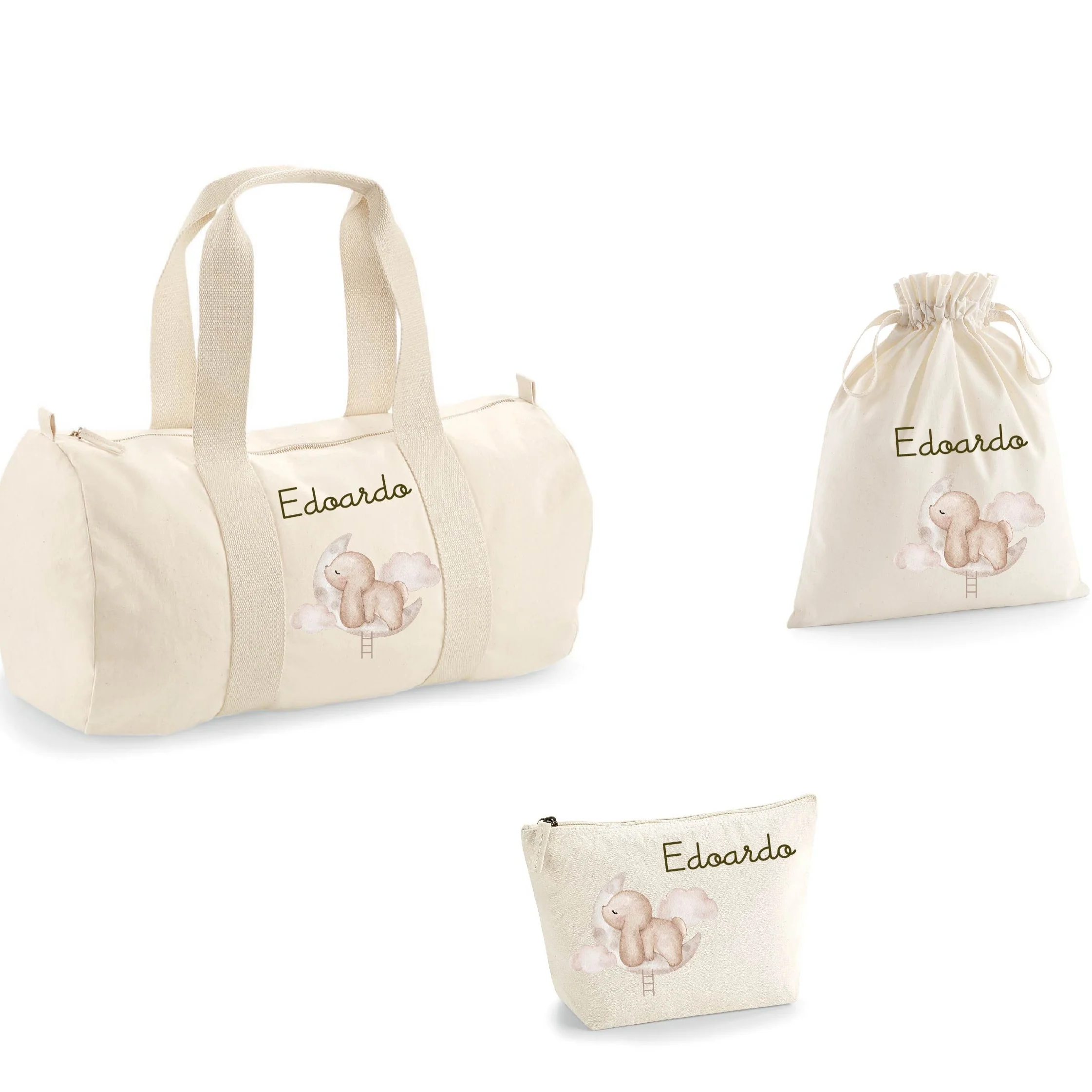 Borsone, pochette e sacchetto in cotone personalizzabile Coniglietto su Nuvola