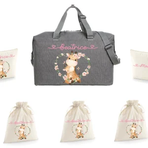Borsone Mommy Grey 2 beauty e 3 sacchi nascita Giraffa Mamma