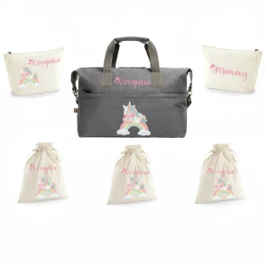 Set Borsone Medio personalizzabile Unicorno Arcobaleno