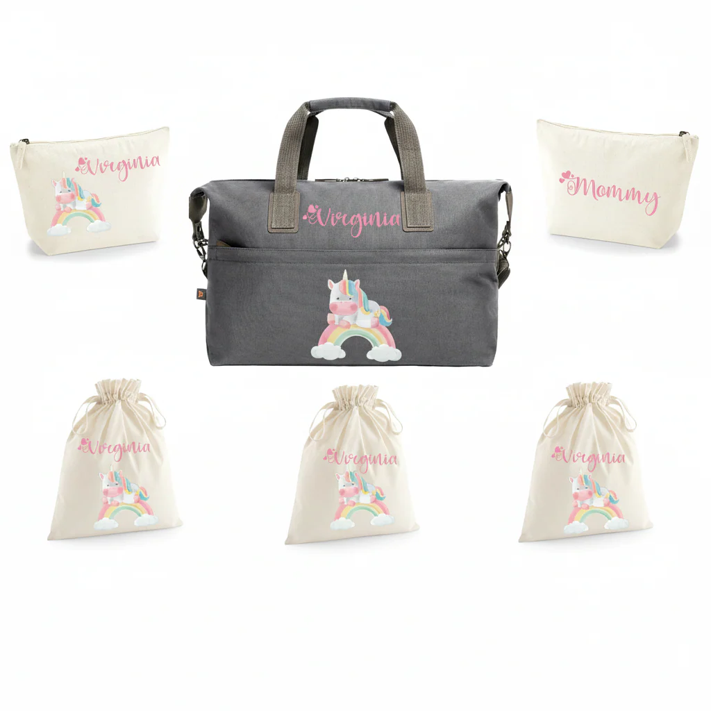 Set Borsone Medio personalizzabile Unicorno Arcobaleno - immagine 2
