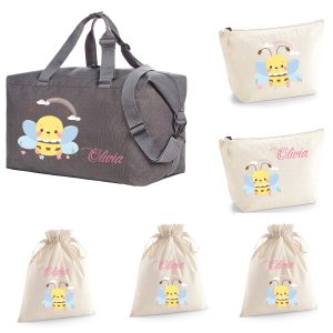 Borsone Mommy Grey 2 beauty e 3 sacchi nascita con Ape e nome
