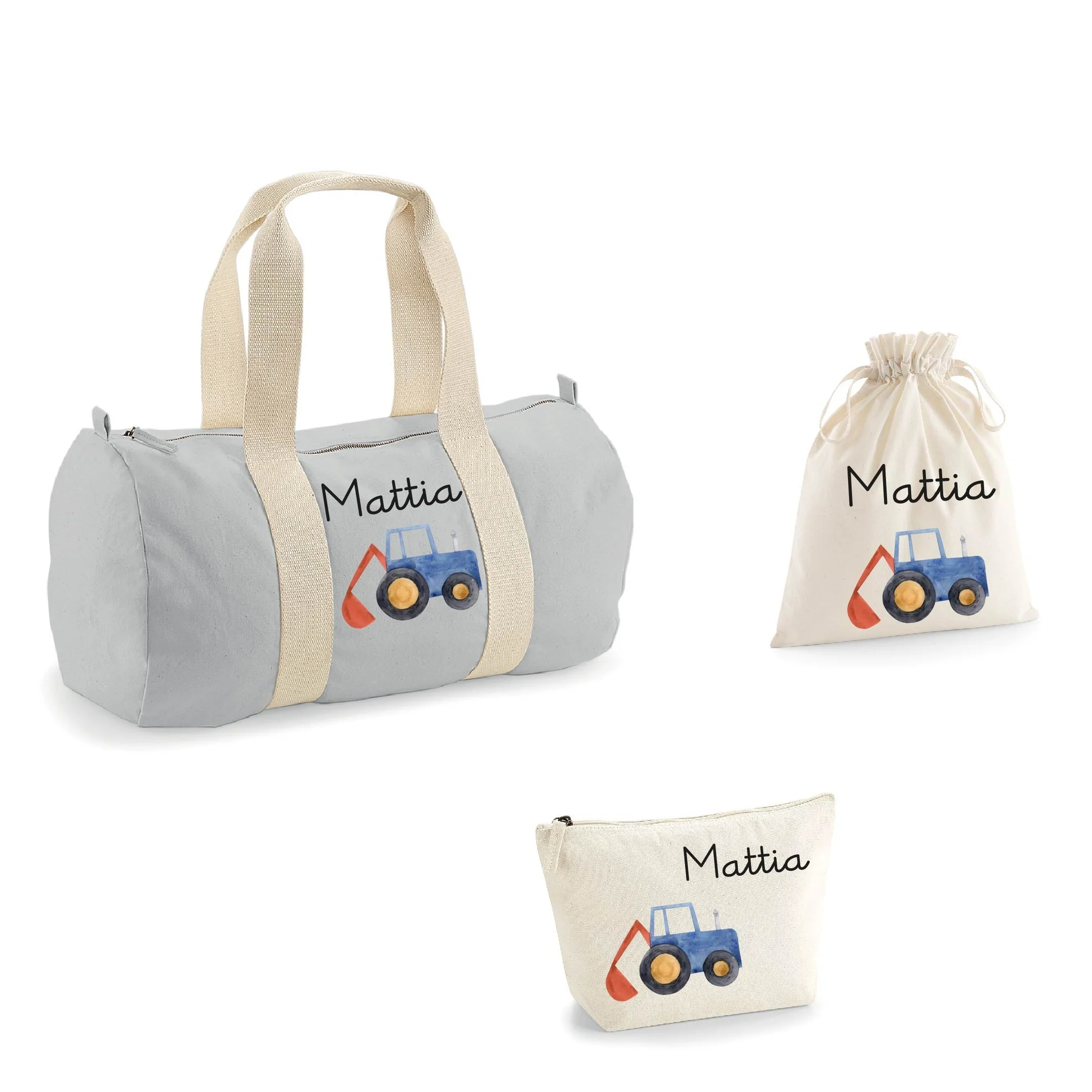 Borsone, pochette e sacchetto in cotone personalizzabile Trattore/Ruspa - immagine 4